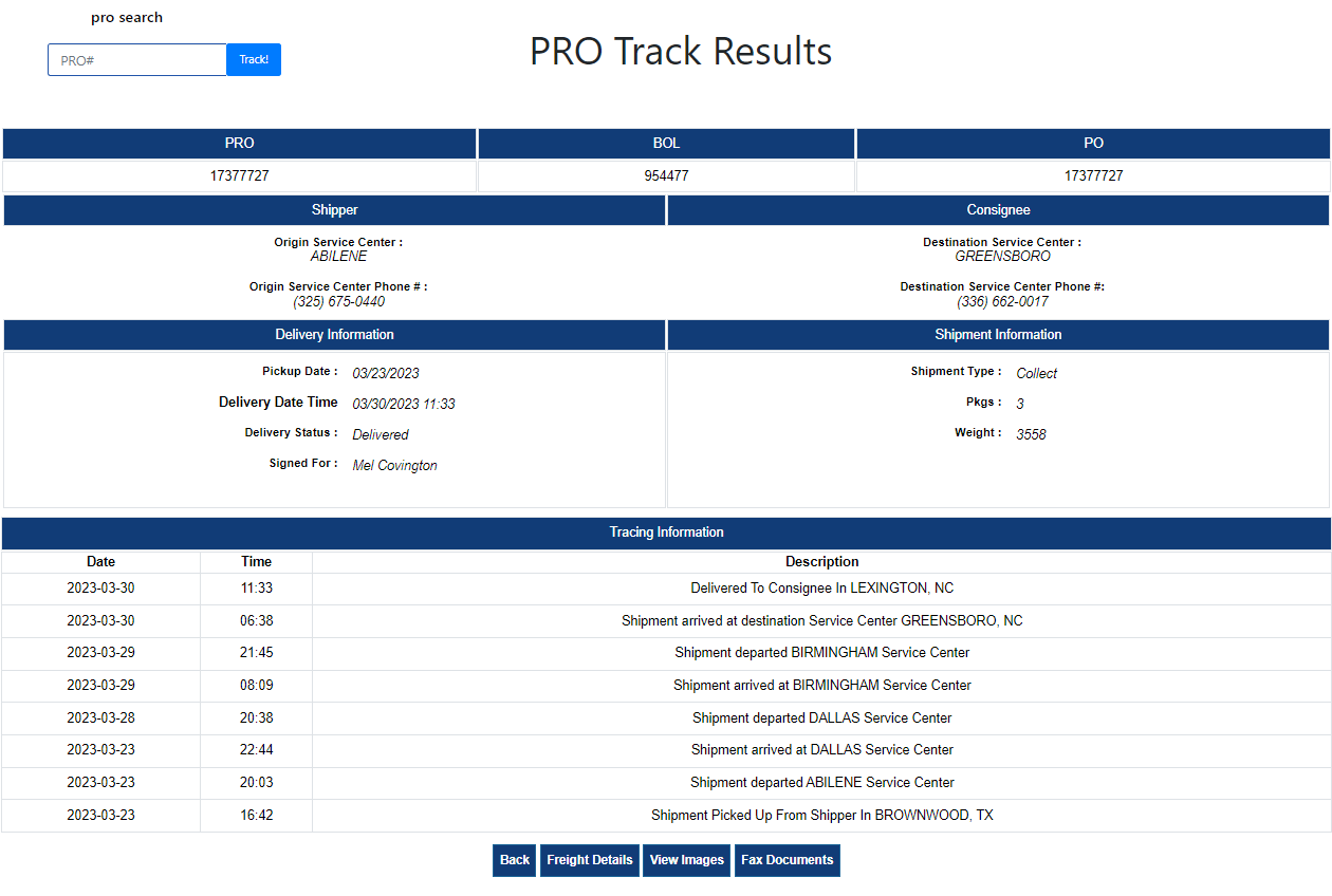 AAA Cooper Tracking Track AAA Cooper Freight Parcel Panel