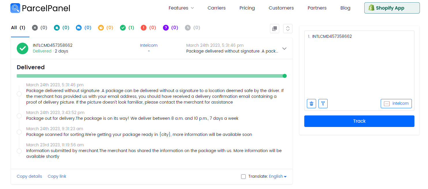 intelcom-tracking-results-parcelpanel